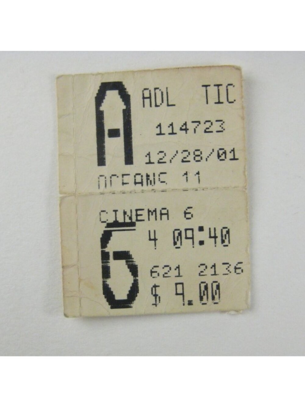 Vintage Movie Ticket Stub Oceans 11 Cinema December 28 2001